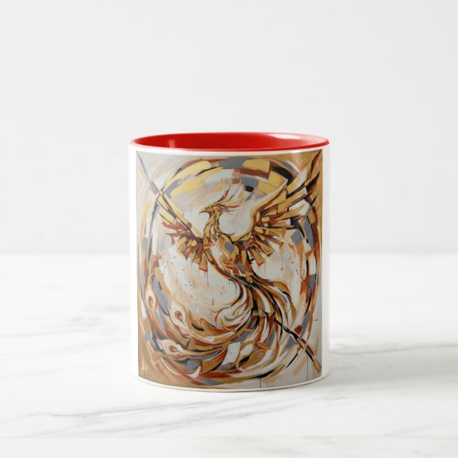 Tasse 2 Couleurs Artistic Mythical Bird Design (Centre)