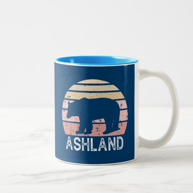 Tasse 2 Couleurs Ashland Oregon Retro Bear (Droit)
