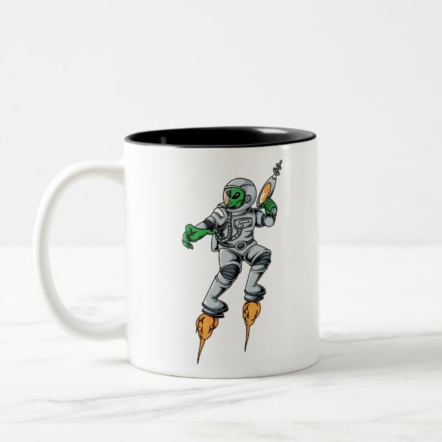 Tasse 2 Couleurs Astronaute Alien Sci-Fi Espace Ufo (Gauche)