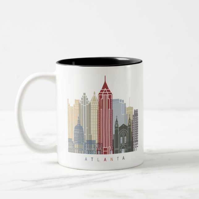 Tasse 2 Couleurs Atlanta skyline poster (Gauche)