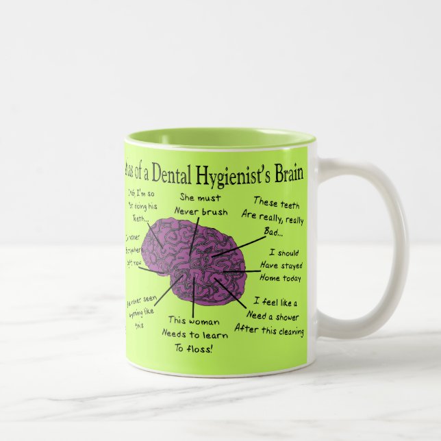 Tasse 2 Couleurs Atlas du cerveau d'un hygiéniste dentaire (Droit)
