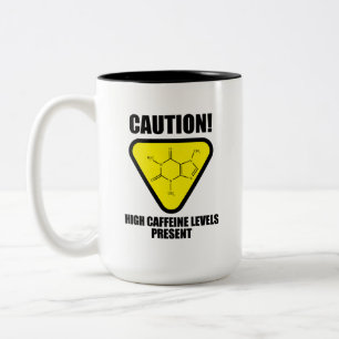 Tasse 2 Couleurs Attention ! Niveaux De Caféine Élevés Présents Cof