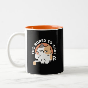 Tasse 2 Couleurs Attitude de Chat Paresseux – Trop Ennuyé pour S'en