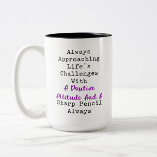 Tasse 2 Couleurs Attitude Positive Crayon Affûté Défis de la Vie