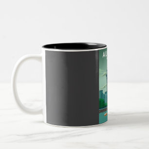 Tasse 2 Couleurs Auckland Nouvelle-Zélande Vintage Voyage Rétro min