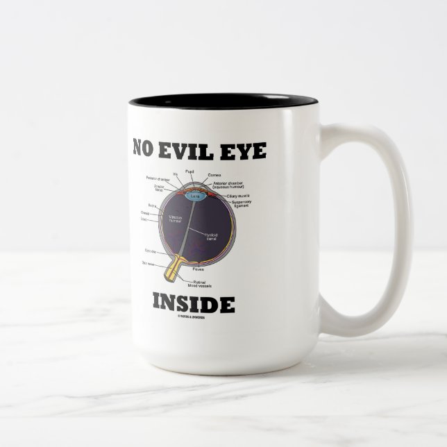 Tasse 2 Couleurs Aucun intérieur d'oeil mauvais (humour anatomique (Droit)