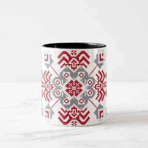 Tasse 2 Couleurs Auseklis letton Médaillon géométrique d'art pop