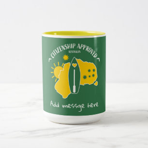 Tasse 2 Couleurs Australie Citoyenneté Dons Félicitations