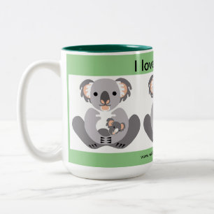 Tasse 2 Couleurs Australie - J'aime KOALAS - Marsupial - Nature