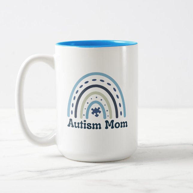 Tasse 2 Couleurs Autism Mom Mug, 15 oz (Gauche)