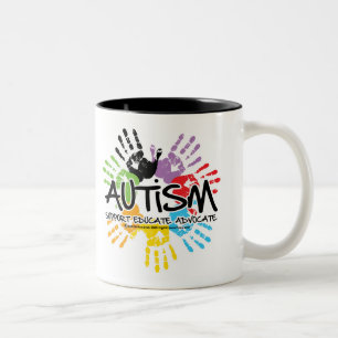 Tasse 2 Couleurs Autisme Handprint