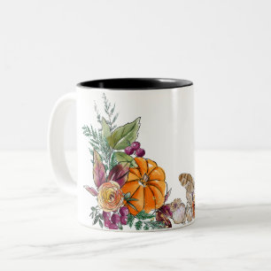 Tasse 2 Couleurs Automne Citrouilles aquarelle