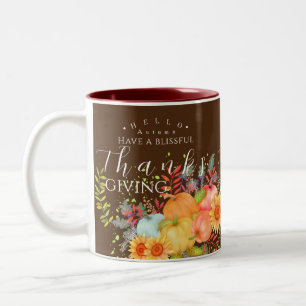 Tasse 2 Couleurs Automne Thanksgiving Brown