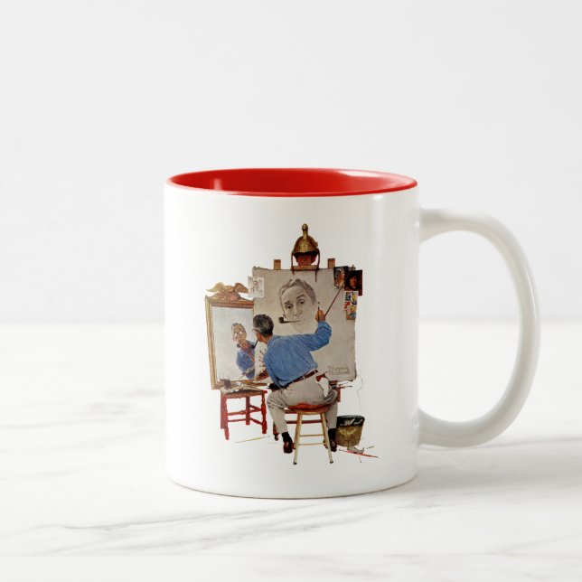 Tasse 2 Couleurs Autoportrait triple (Droit)