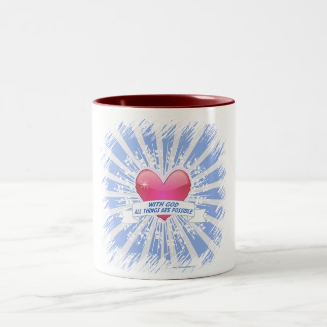 Tasse 2 Couleurs Avec Dieu, tout est possible (Centre)