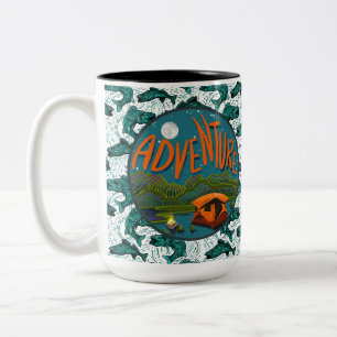 Tasse 2 Couleurs Aventure de camping et de pêche