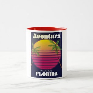 Tasse 2 Couleurs Aventure Floride USA affiche de voyage années 80