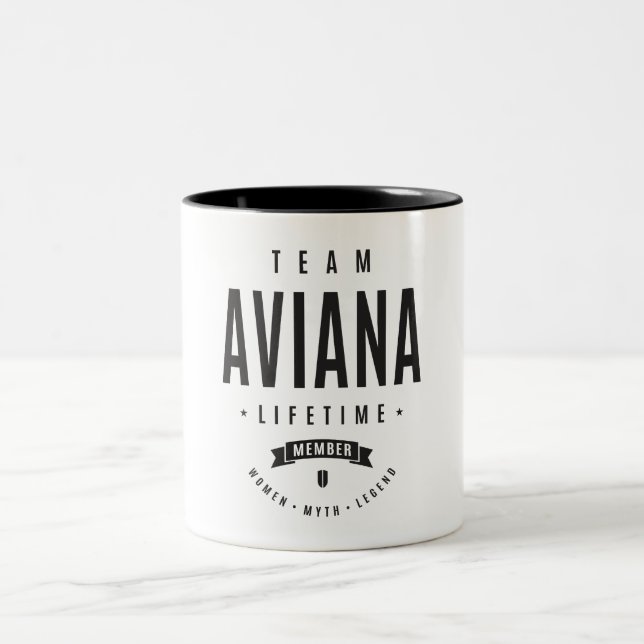 Tasse 2 Couleurs Aviana Nom personnalisé (Centre)