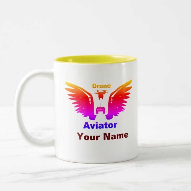 Tasse 2 Couleurs Aviateur de drone (Gauche)