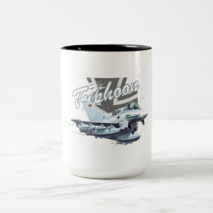 Tasse 2 Couleurs Avion de chasse caricaturale