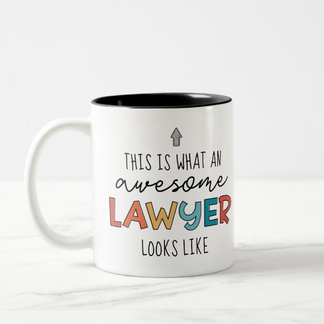Tasse 2 Couleurs Avocat | Procureur | Awesome Avocat Drôle (Gauche)