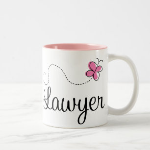 Tasse 2 Couleurs Avocat rose mignon de papillon