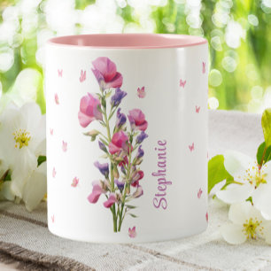 Tasse 2 Couleurs Avril Anniversaire Pois doux Mois de naissance Fle