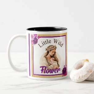 Tasse 2 Couleurs Baby shower de Boho pourpre