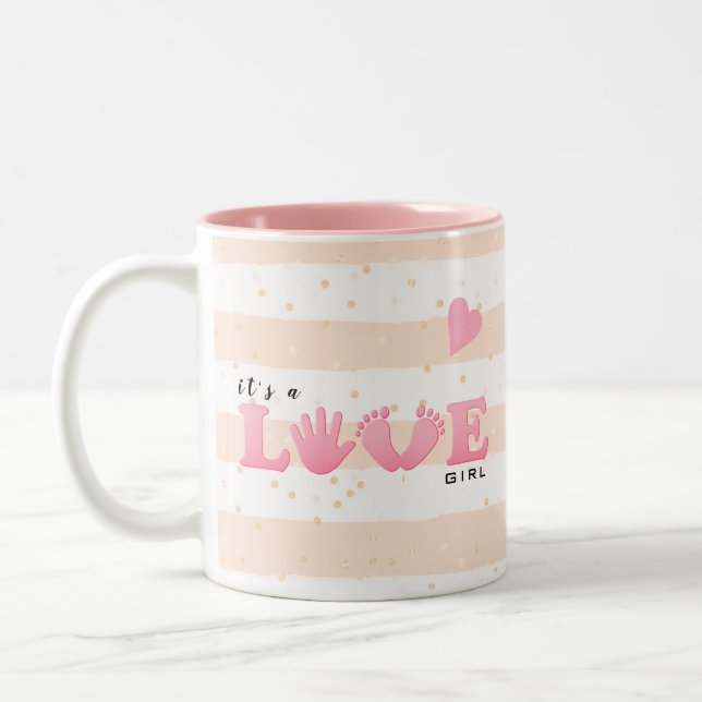 Tasse 2 Couleurs Baby shower Love Baby Girl (Gauche)