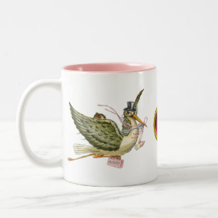 TASSE 2 COULEURS BABY SHOWER STORK