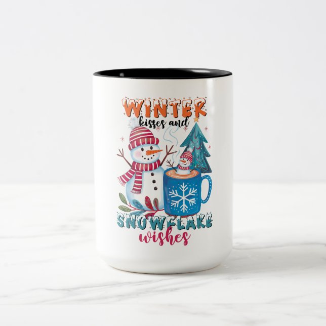 Tasse 2 Couleurs Baisers d'hiver et wis de flocon (Centre)