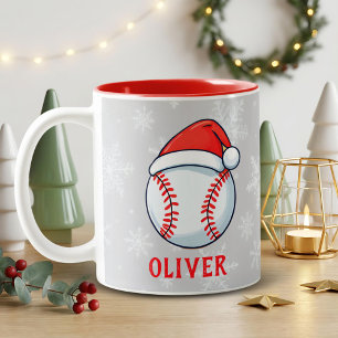 Tasse 2 Couleurs Balle de Baseball Chapeau de Père Noël Rouge Floco