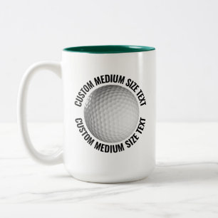 Tasse 2 Couleurs Balle de Golf & Texte Moyen VERT CHASSEUR 425g Per