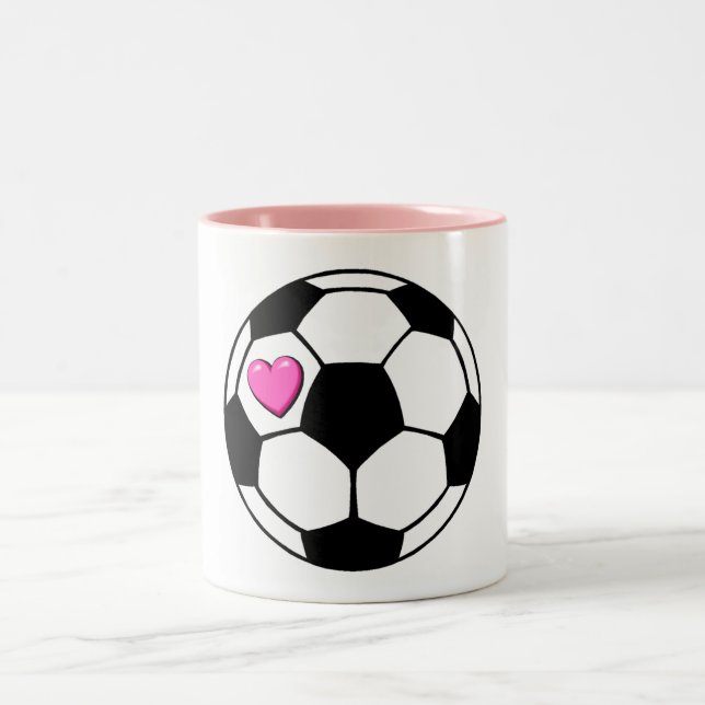 Tasse 2 Couleurs Ballon de football Hrt rose (Centre)