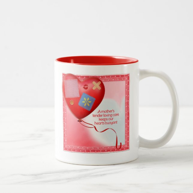 Tasse 2 Couleurs Ballons cardiaques TLC de la mère (Droit)