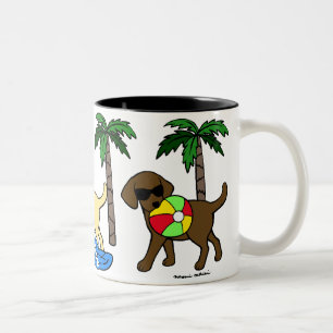 Tasse 2 Couleurs Bande dessinée fraîche de partie de plage de