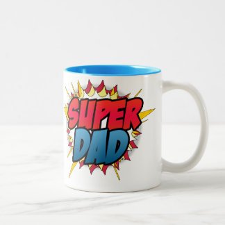 Tasse 2 Couleurs Bande dessinée Inspiré Super Papa
