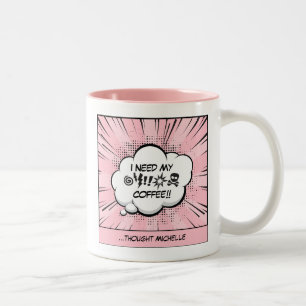 Tasse 2 Couleurs Bande dessinée personnalisée