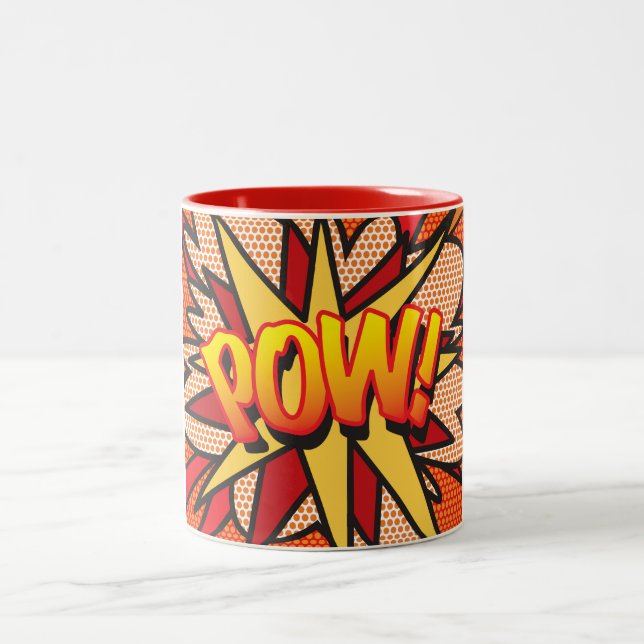 Tasse 2 Couleurs Bande dessinée Pop Art POW! (Centre)