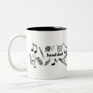 Tasse 2 Couleurs Bande papa- Mug- Noir & Blanc