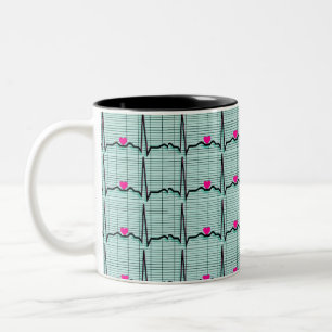 Tasse 2 Couleurs Bandes Cardiac EKG 
