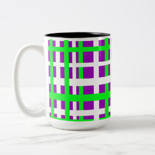 Tasse 2 Couleurs Bandes d'entrelacement noir vert pourpre