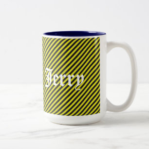 Tasse 2 Couleurs Bandes diagonales minces en noir et jaune