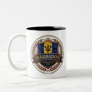 Tasse 2 Couleurs Barbados Heritage Crest Fierté des Caraïbes