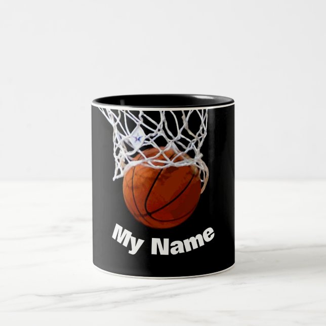 Tasse 2 Couleurs Basket-ball Votre nom Personnalisé (Centre)