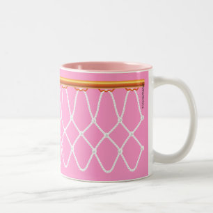 Tasse 2 Couleurs Basketball Hoop Net sur rose