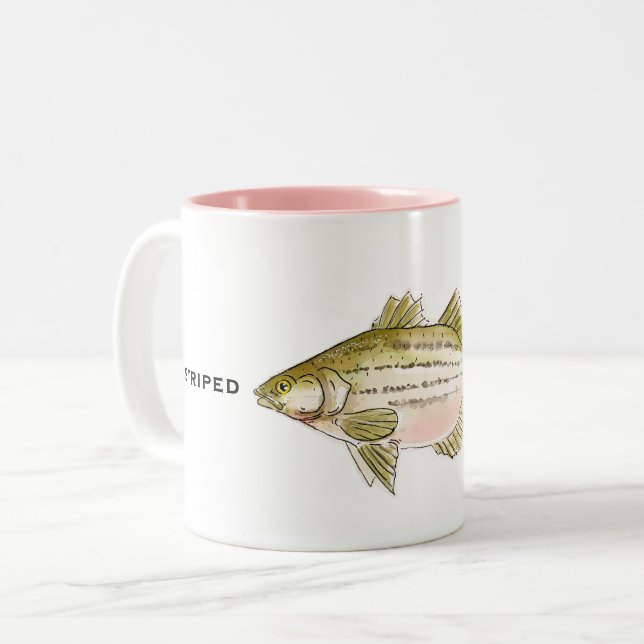 Tasse 2 Couleurs Basse striée | Musique de poisson (Devant gauche)