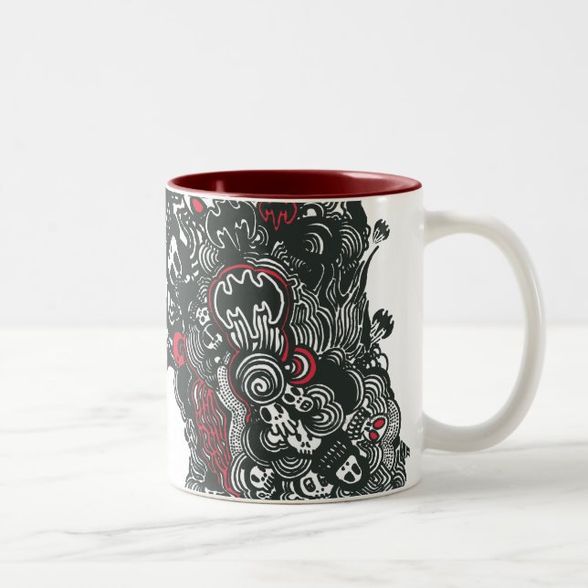 Tasse 2 Couleurs Batman Skulls/Doodle d'encre (Droit)