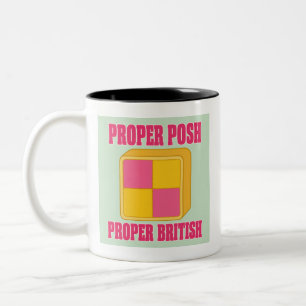 Tasse 2 Couleurs Battenberg Propre Élégant Proprement Britannique
