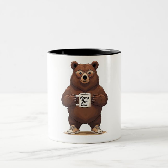 Tasse 2 Couleurs Bear y Best Papa Drôle Ours (Centre)